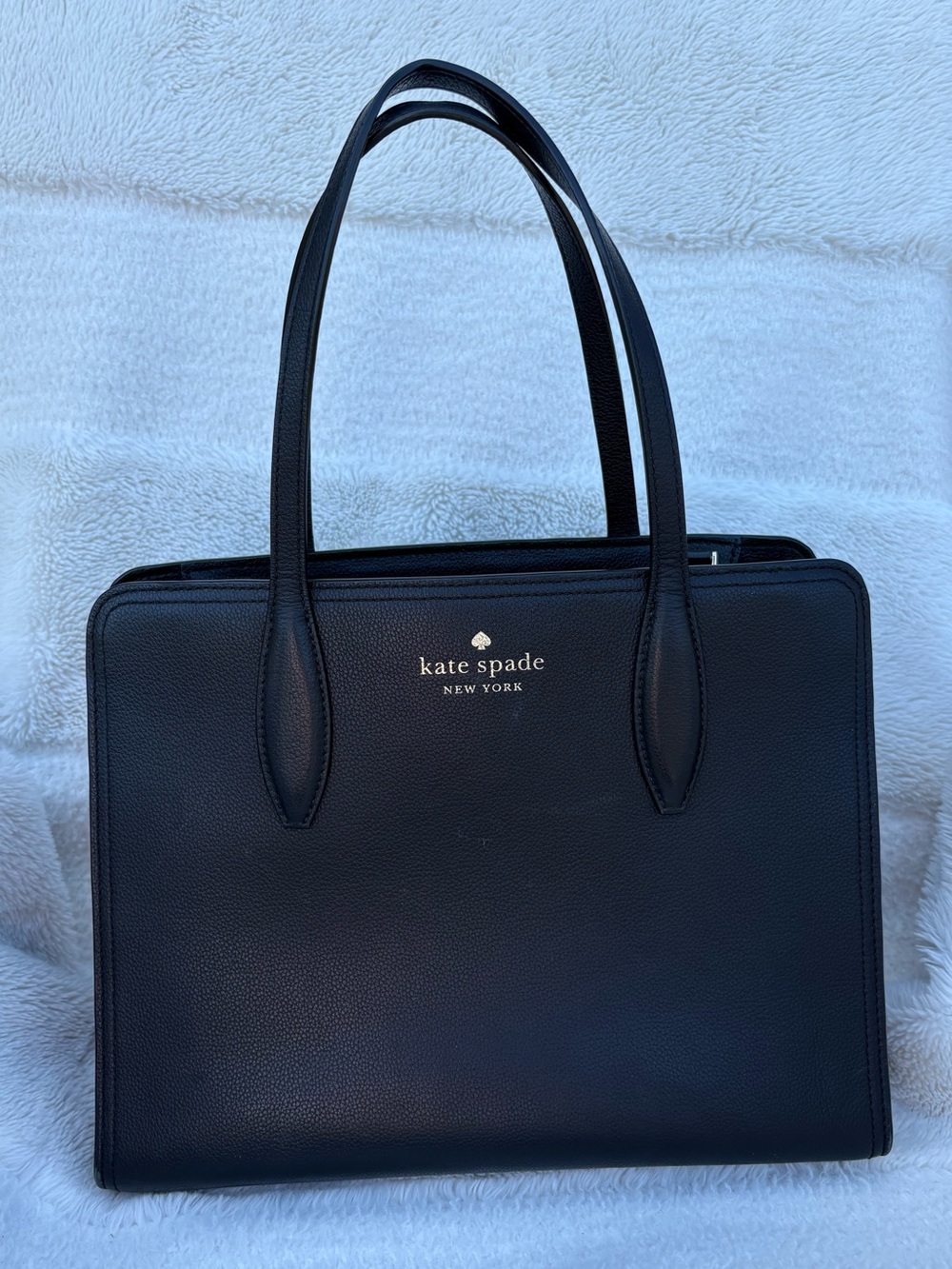 kate spade Black Structured Leather Shoulder Tote